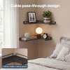 Levede Floating Shelves Set of 2 L-Shaped Corner Shelves Wall Mounted Black