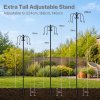 TOQUE Bird Feeding Station Outdoor Garden Shepherd Hook Adjustable Stand Black