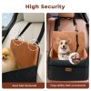 Skylos Dog Booster Car Seat Portable Travel Carrier Bed Basket Pet Puppy Brown