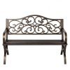 Levede Garden Bench,Outdoor Bench,300kg Metal,Floral Pattern Bronze