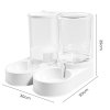 Skylos 2 Packs Automatic Food Feeder Waterer Set 3.2L Plastic Dispenser Dog Cat