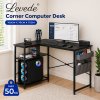 Levede L Shaped Gaming Desk with Storage Bag in Black Colour