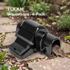 TOQUE Mouse Trap Quick Tunnel Catch Safe Reusable Indoor for Kitchen Black 4pc