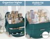 ilus Makeup Organizer Case Drawer Portable Cosmetic Jewellery Storage Box Dark Green