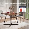 Levede dining table square dining table 80cm 25mm metal frame MDF Walnut