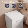 Levede Bedside Table With 2 Drawer Metal Handles Runners White Bedroom Cabinet