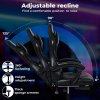 Levede Office Desk Chair PU Gaming Recliner Adjustable Height Swivel Black