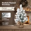 Santaco Christmas Tree Mini 49cm Snow Flocked PVC LED Tabletop Desk Xmas White