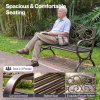 Levede Garden Bench,Outdoor Bench,300kg Metal,Floral Pattern Bronze