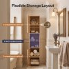 Levede Bathroom Storage Cabinet Hallway Tall Cupboard Adjustable Shelves Oak
