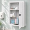 Levede Medicine Cabinet Lockable Storage Box Wall Mounted Metal Home White