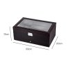 Watch Box Watch Storage Jewelry Box 2 Layer Glass Lid Lockable Display Black
