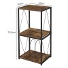 Levede Retro Record Player Stand 3 Tier Storage for Vinyl Records Brown