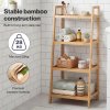 Levede Shelf 4 Tier Space Saving Bamboo Display Cabinet For Living Room Bamboo