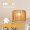 Emitto Lamp Shade Boho Woven Paper Rope Metal Frame Easy Fit Pendant Yellow