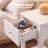 Levede Bedside Table Slim Modern End Table Drawer & Shelf Bedroom White