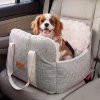 Skylos Dog Car Seat Safe Booster Bed Small Pets Travel Carrier Washable Beige
