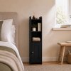 Levede Bathroom Cabinet Slim Corner Storage Adjustable Shelves PB MDF Black