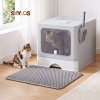 Skylos Cat Litter Box Stainless Steel Enclosed Drawer Odor Control Foldable Grey