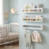Levede Nursery Book Shelves Kids Wall Floating Shelf White Solid Wood 3 Pack