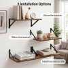 Levede Floating Shelves Wall Mounted Shelf Set of 2 Rustic Storage Shelves 39cm
