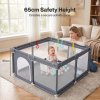 Dekko Baby Playpen 127x127cm Play Mat with 50 Ocean Balls Safe Easy Storage Grey