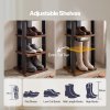 Levede Shoe Rack Storage Organiser 9 Tier Industrial Shoe Shelf Adjustable Brown