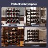 Levede 16 Bottle Wine Rack Countertop Wine Storage Organiser 4 Tier Metal Black