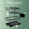 Toque Dish Drying Drainer Rack 3 Tier with Drip Tray Plate Cup Cutlery Holder