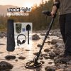 Traderight Metal Detector For Adults 5 Mode DSP LCD Gold IP68 Waterproof Black