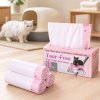Skylos Cat Litter Bags XL for Standard Trays Heavy Duty Drawstring 30pc Pink