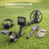 Traderight Metal Detector For Adults 5 Mode DSP LCD Gold IP68 Waterproof Black