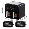 Spector 12L Dual Zone Air Fryer 2600W Oil Free Oven Cooker Touch Control Black