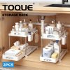 Toque Under Sink Organiser Two Slide-Out Drawers Kitchen Storage 2pcs White