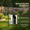 TOQUE Bird Feeding Station Outdoor Garden Shepherd Hook Adjustable Stand Black