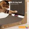 Skylos 68cm High L Shaped Cat Scratching Board with Ball Toy Wall Furniture