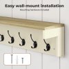 Levede Coat Rack Wall Mounted Shelf 7 Double Hooks Storage Entryway Hallway