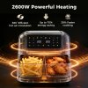 Spector 12L Dual Zone Air Fryer 2600W Oil Free Oven Cooker Touch Control Black