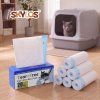 Skylos Cat Litter Bags Drawstring Tear Resistant 120 Pack Auto Litter Tray Blue