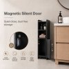 Levede Bathroom Cabinet Slim Corner Storage Adjustable Shelves PB MDF Black