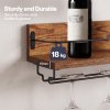 Levede Wall Wine Rack With Glass Holder Floating Wine Shelf Home Bar Storage 2PC
