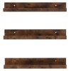 Levede Wall Shelves Set of 3 Floating Shelves High Edges For Living Room Brown