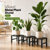 Levede Plant Stand Outdoor 3 Piece Set Carbon Steel Patio Garden Decor Black