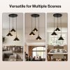 Emitto Pendant Light 3 Lights Height Adjustable Vintage Ceiling Light Black