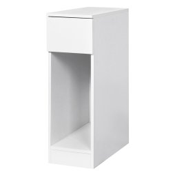 Levede Bedside Table Cabinet Narrow Slim Side Cabinet White Drawer Open Shelf