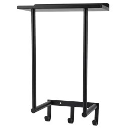 Levede Towel Rack Wall Mounted Shelf Bathroom Storage Holder with Hooks Black