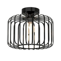 Emitto Ceiling Light Industrial Chandelier Metal Pendant Lamp Bedroom E27 Black