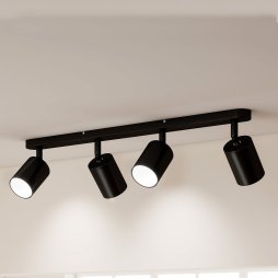 EMITTO Led Ceiling Spot Light GU10 4-Way Fully Adjustable Steel Modern Black