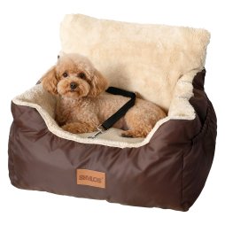 Skylos Dog Car Seat for Small Dogs & Cats Cosy Pet Travel Bed with Safety Leash