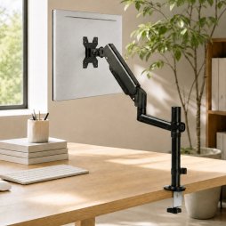 Levede Single Monitor Arm Adjustable Desk Mount with Cable Management Black
